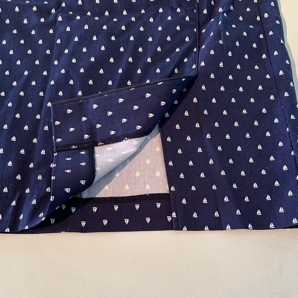 Margaret M Dark Blue Midi Skirt with Sailboat Pattern - Picture 5 of 9